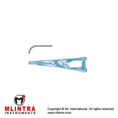 Mini-Glover Arteria Atrauma Bulldog Clamp Strongly Curved Titanium, 40 mm Jaw Length 14 mm